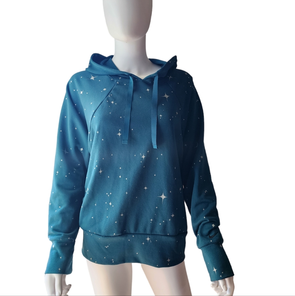 Nike Dri-Fit Teal Blue Hoodie with Stars